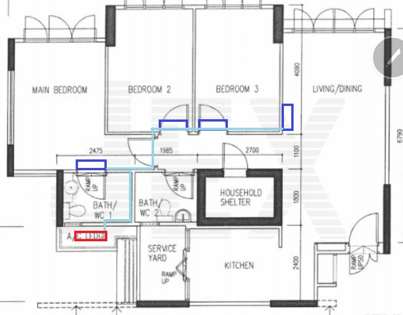 Typical HDB Aircon And Piping Layout Jex Aircon