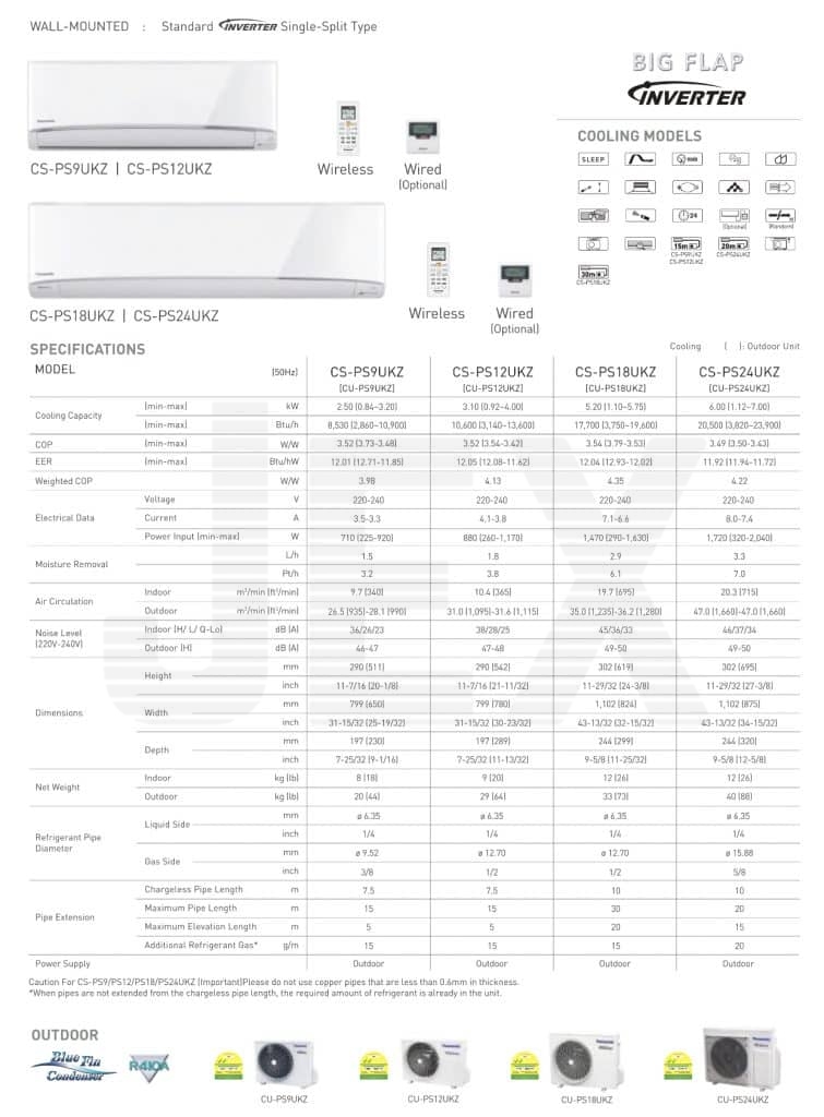 Panasonic Standard System 1 Single Split (2 Ticks) - Jex Aircon