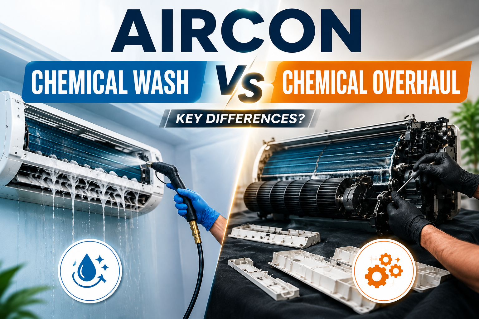Aircon Chemical Wash vs Chemical Overhaul